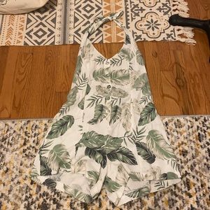 Dynamite tropical print halter romper